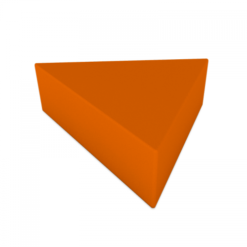 Orange Triangular Pouf